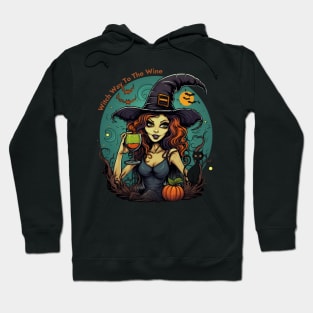 Witch Way To The Wine Women Halloween Witch Hoodie